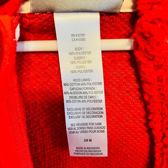 NBA Houston Rockets Baby 3-6m Red Sherpa Coverall One Piece Zip Hooded - Picture 6 of 6